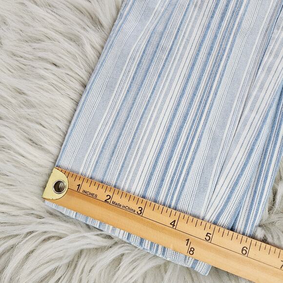 🦃 American Eagle AE High Waisted Stretch Mom Jeans Striped Blue White 0 Reg - Picture 15 of 16